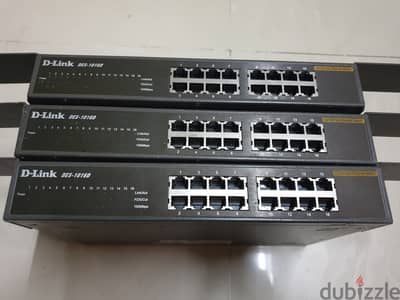 لقطة للبيع عدد (3) سويتش D-Link أصلي 16 مخرج - بحالة ممتازة