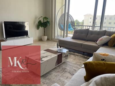Apartment Furnishedfor rent with a direct pool view, ultra-super-lux finishing, in Mivida Compound near Hyde Park, Fifth Settlement, New Cairo.
