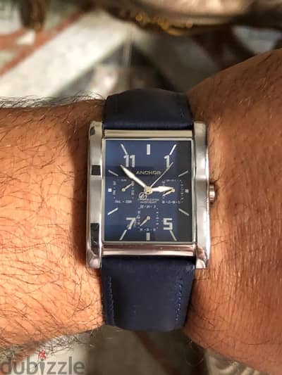 ساعه Anchor ياباني chronograph متخزنه وبحالتها وجرابها