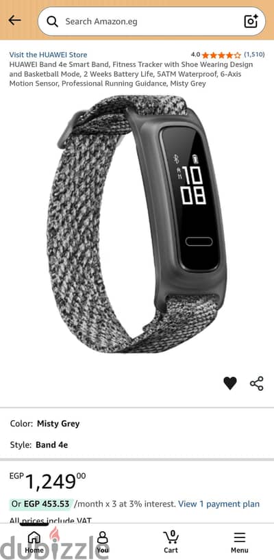 HUAWEI Band 4e Smart Band, Fitness Tracker without charger