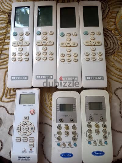ريموت تكيف شارب»1+فريش»4+كارير»2