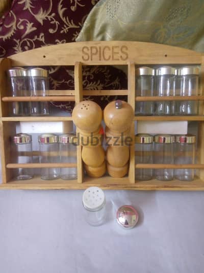 طقم توابل SPICES خشب طبيعي شيك جدا