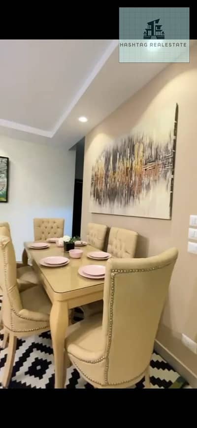 For rent a furnished apartment with 3 rooms, 2 bathrooms, and a private garden in the compound the adress Sheikh Zayed attached to the compound Kout Yard with restaurants, cafes, and commercial mall, football field