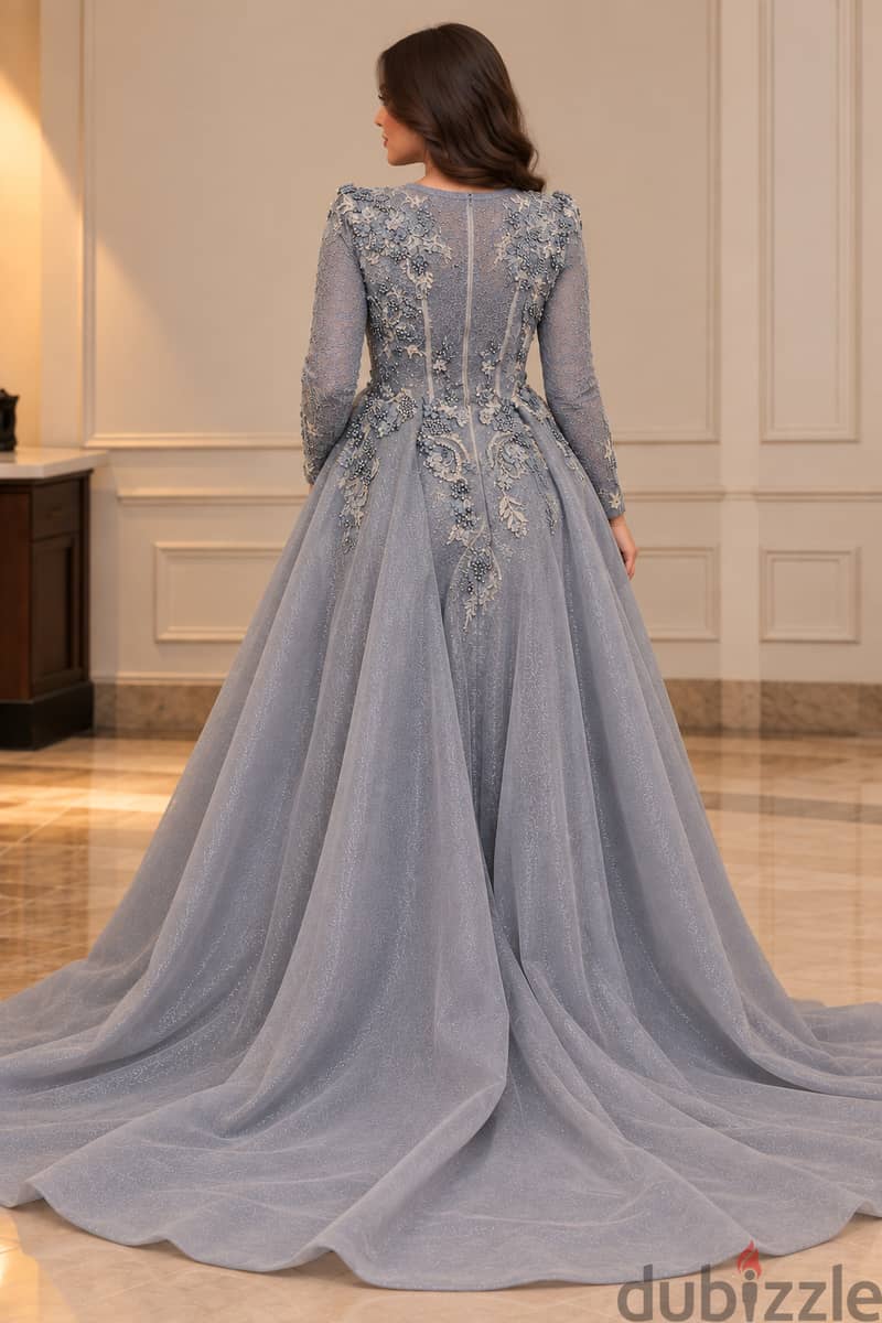 Elegant Silver Grey Dress 1