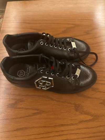 Phillip plein black leather sneakers
