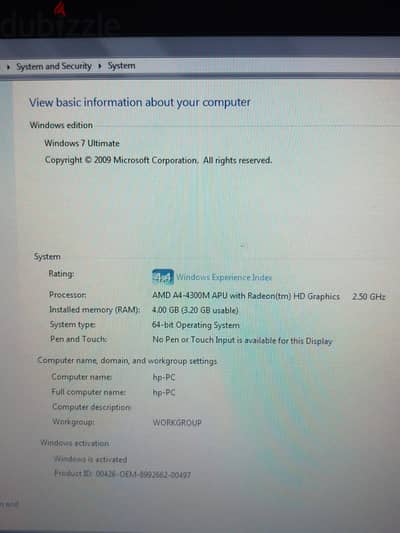 Laptop hp