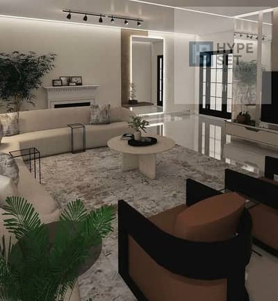 A townhouse with a direct view of the Crystal Lagoon with down payment 1.5 m located in the Scenes compound in Mostakbal City opposite Madinaty