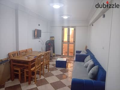 Furnished apartment with new furnishings for annual rent for families, a groom, a student, or a company. 3 bedrooms, 6 beds, reception area with two pieces, kitchen, bathroom, on the fourth upper floor. All amenities available: water, electricity, natural gas, and elevator in Alexandria, Al-Ajami, kilo 21, entrance of October before the gate, in a very distinguished location. Furnished apartment with new furnishings for annual rent for families, a groom, a student, or a company. 3 bedrooms, 6 beds, reception area with two pieces, kitchen, bathroom, on the fourth upper floor. All amenities available: water, electricity, natural gas, and elevator in Alexandria, Al-Ajami, kilo 21, entrance of October before the gate, in a very distinguished location.