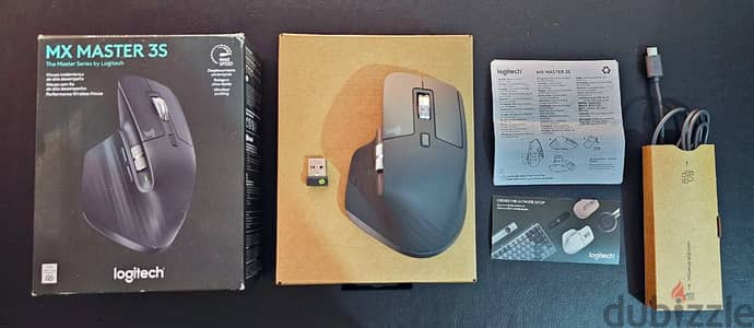 Logitech MX Master 3S Graphite بحالة الزيرو بالكرتونة وجميع الملحقات