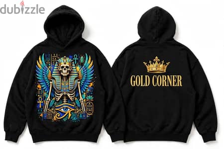هودي GOLD CORNER فرعوني اوفرسايز - تصميم اصلي - جديد