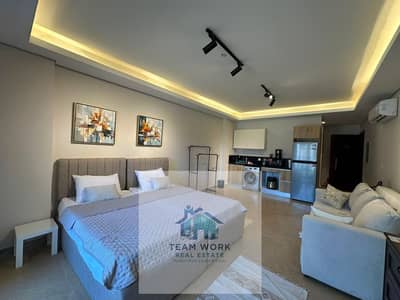 Furnished studio apartment with modern furniture in Zed West Prime Location compound, air-conditioned, next to Zed Park - near Hyper One