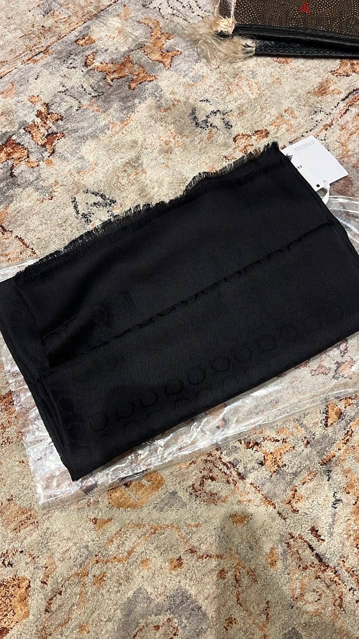 Ferragamo Black Scarf - Silk/Wool 2