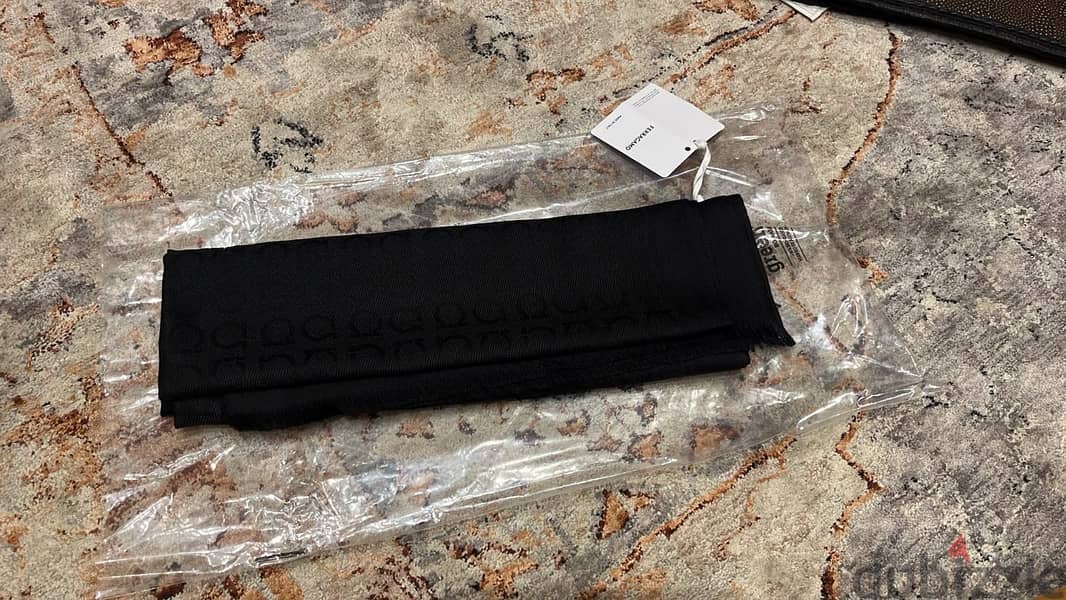Ferragamo Black Scarf - Silk/Wool 3