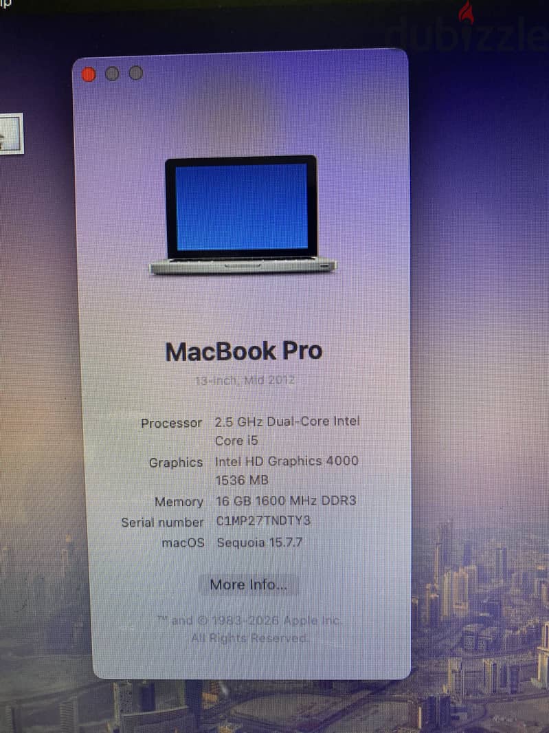 Macbook pro 2012 Sequoia 1