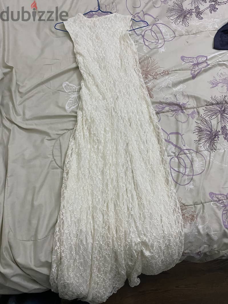 Long White Lace Dress - Pull&Bear 3