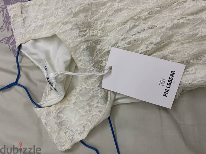 Long White Lace Dress - Pull&Bear 4