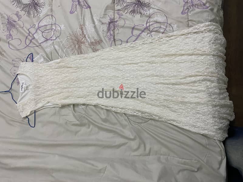 Long White Lace Dress - Pull&Bear 6