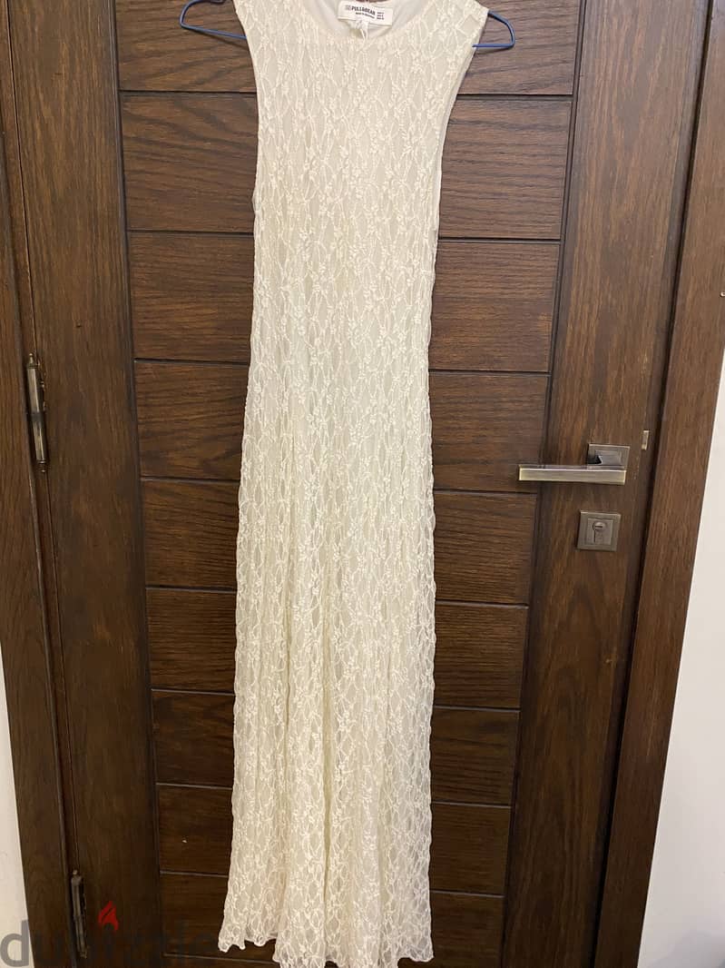 Long White Lace Dress - Pull&Bear 8