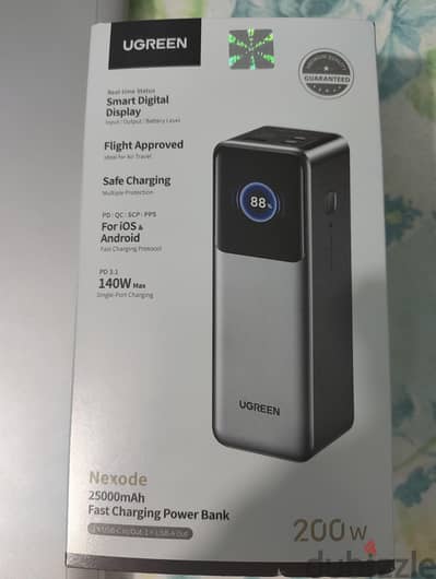 ugreen power bank 200w new sealed 25k ma باوربنك يوجرين متبرشم جديد سر