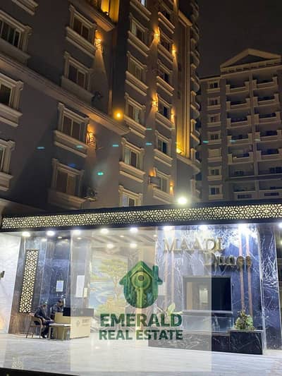 For rent, a first residence apartment in the compound of Maadi Dunes Ultra Lux Zahra Maadi, behind Modern Academy.