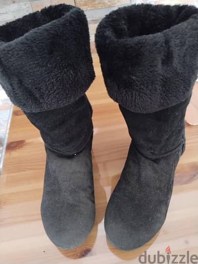 long boot بوط شموله طويل مبطن بفرو