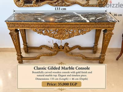 classic cilded marble console