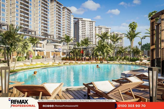 Open view overlooking landscaping and the lagoon Installments over 6 years Standalone villa for sale in Sawary