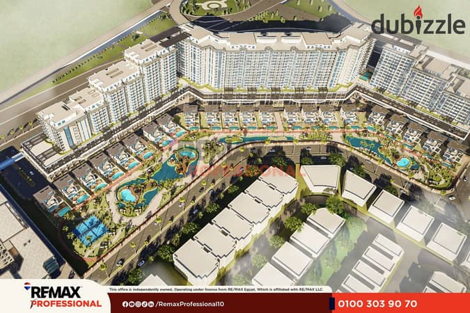 Open view overlooking landscaping and the lagoon Installments over 6 years Standalone villa for sale in Sawary