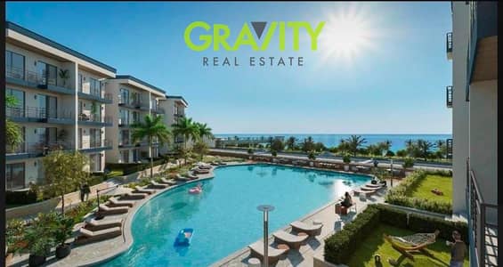 Hotel chalet finished with furniture in the heart of Galala City, sea view, first line on the beach, and installment over 8 years, surrounded by a wall with Mövenpick - Morano