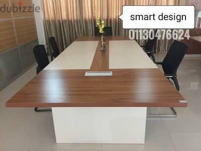 ترابيزة اجتماعات  /خشب mdf اسباني متاح تنفيذ جميع الاشكال و المقاسات