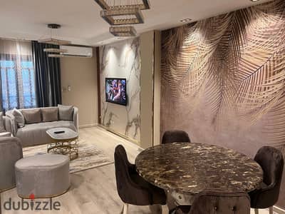 Furnished apartment for rent in Al Rehab, 90 sqm, custom finishes.