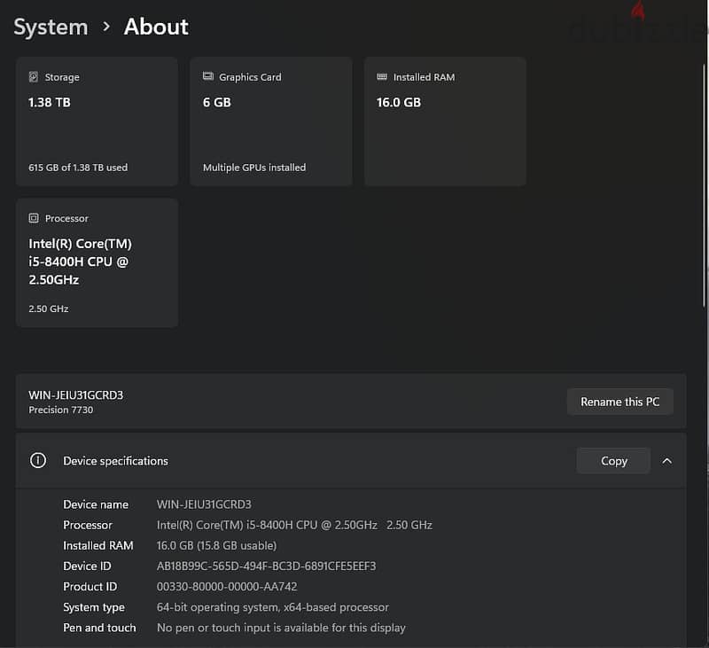 dell precision 7730 5