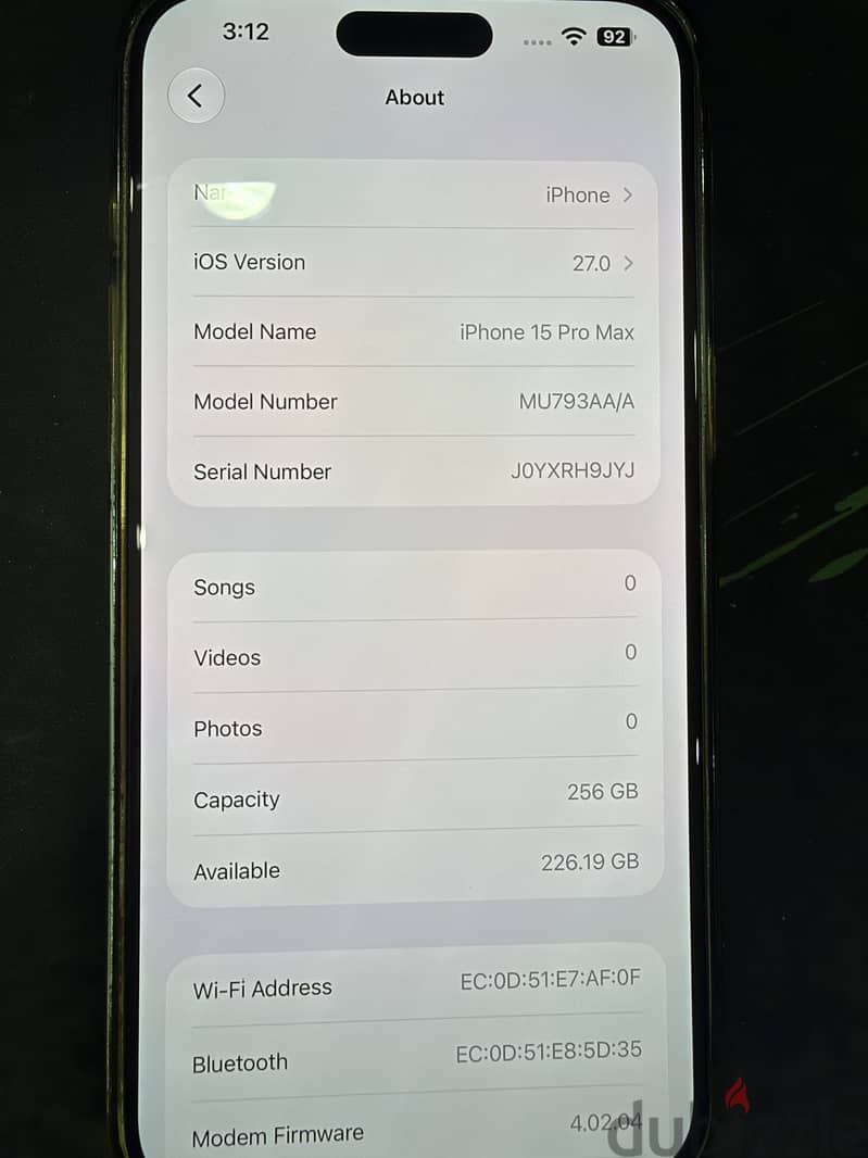 iPhone 15 Pro Max 256GB 10