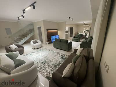 For Rent in Sheikh Zayed Luxury Ground Duplex Furnished 3BR with Garden in Beverly Hills Westown Compound