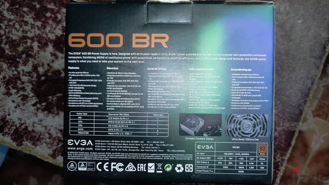 EVGA 600 BR – 600W 80+ Bronze 1