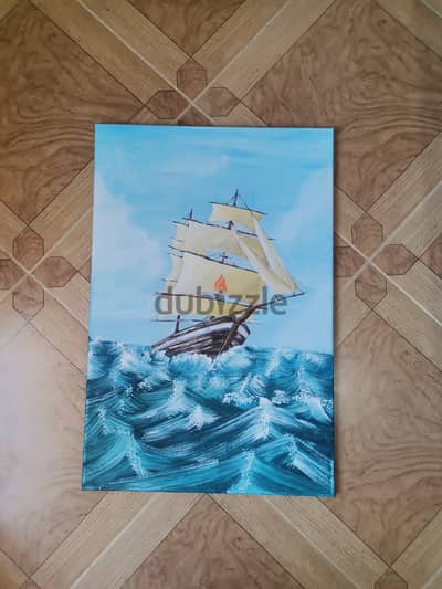لوحة مرسومة يدويا، اكريليك علي كانفس