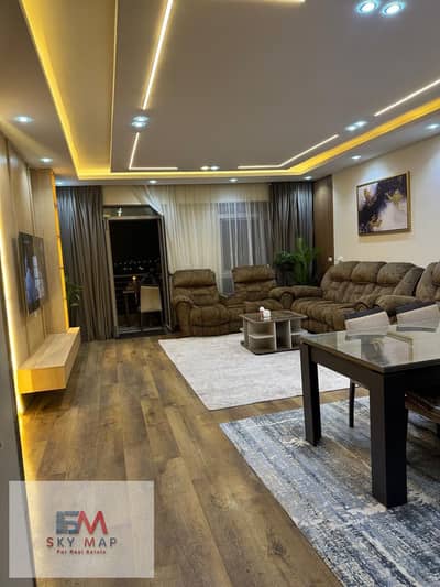 Cash apartment for sale in Madinaty 150 meters in B8 group 83 repeated floor view The Spine marine direction hotel finishing sale includes furniture and appliances and air conditioning and private garage