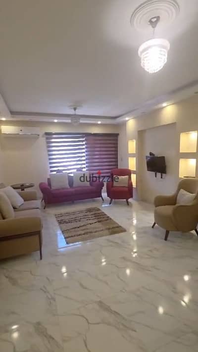 Furnished 108-square-meter apartment for rent in Al Rehab, next to Gateway View Garden.
