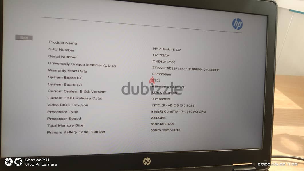 HP Z book G2  15 2