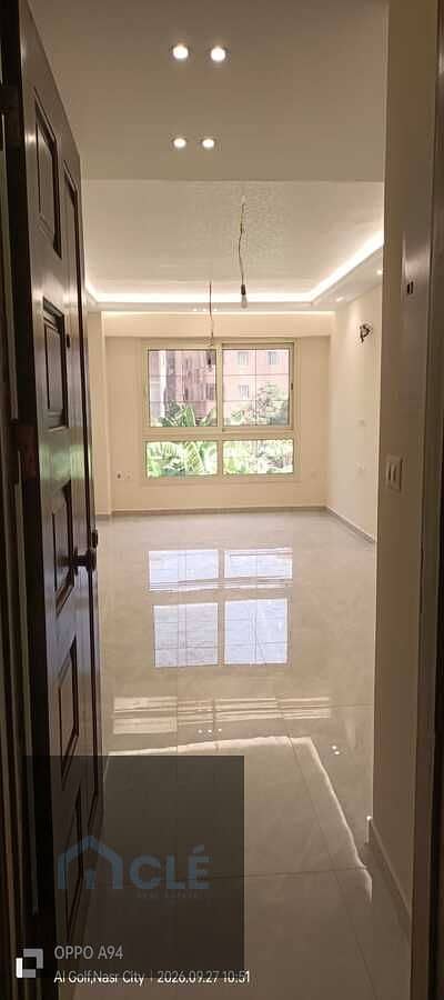 Super Lux Apartment for rent at the lowest Price in Ahmed Salem st ,Ard EL-Golf , Helioplis , Landescape view , BUA : 150 , 3 Bedrooms and 2 bathrooms
