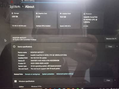 لابتوب hp pavilion 360 تاتش اسكرين