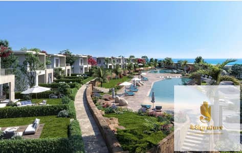 Finished chalet for sale at Hyde Park Sea Shore, Ras El Hekma, North Coast; delivery in 2027; lagoon view.