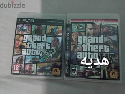 لعبة GTA 5 PS3 بلايستيشن ٣ معاها الخريطة و جاي معاها GTA 4 هديه