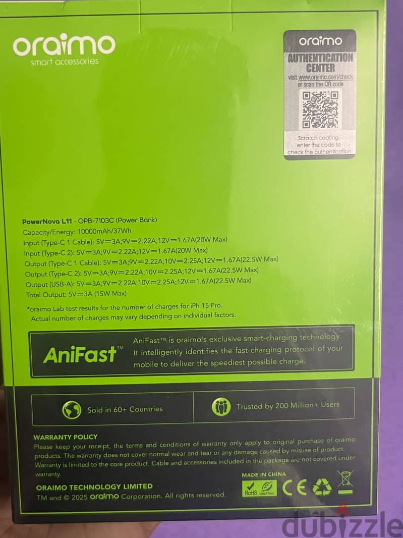 Power bank oraimo 2