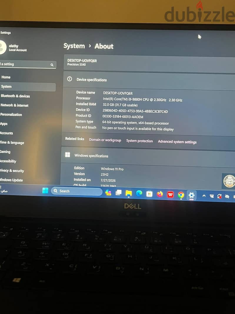 Dell Precision 5540 i9 32GB T2000 4