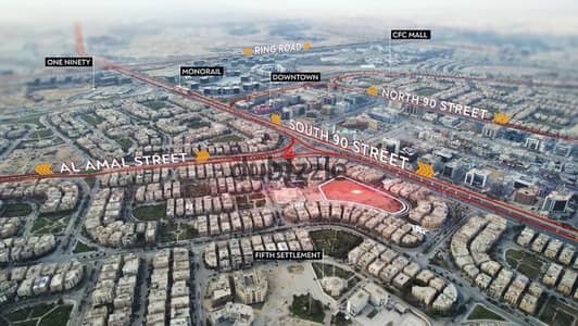 Shop for sale on the ground floor in the compound, Ninety South Street, next to Downtown Mall and Cairo Festival City, and the Monorail station