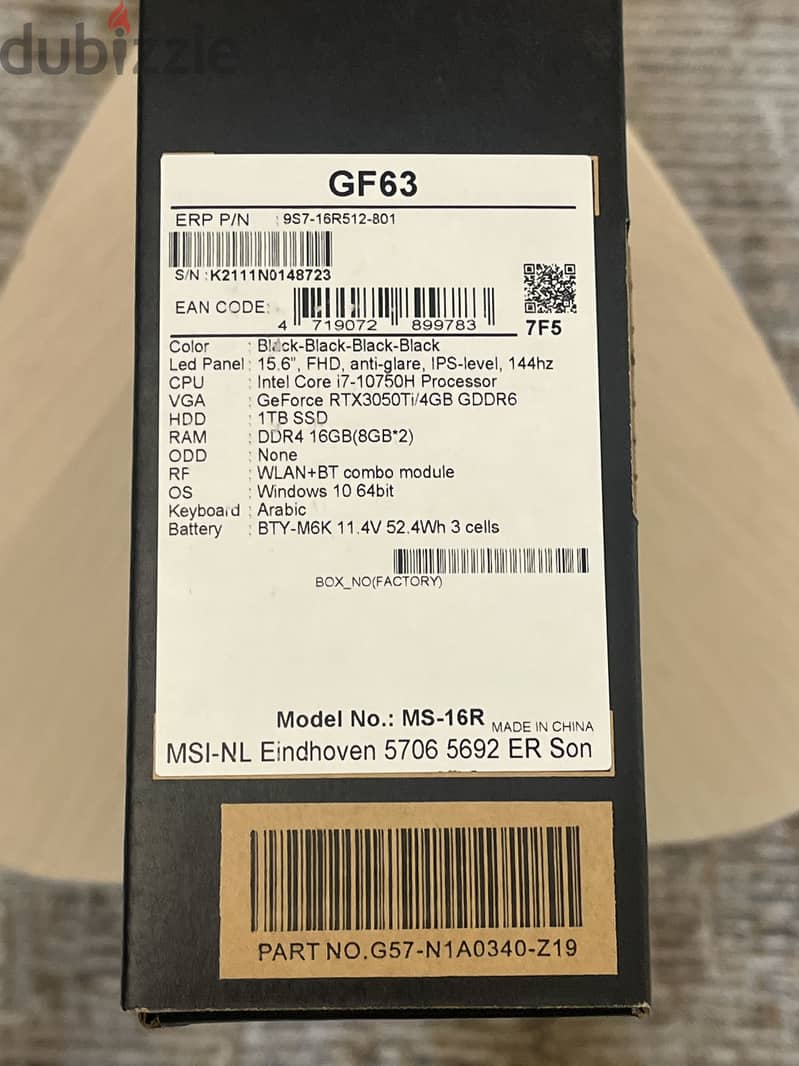 MSI GF63 Thin 12