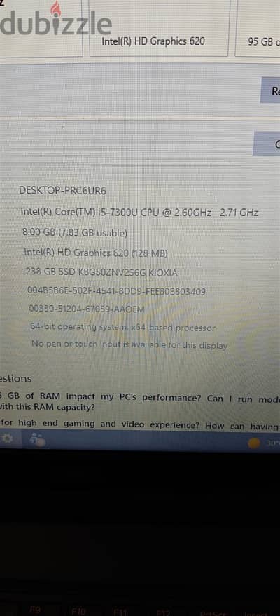 Dell Latitude 5590 – i5 7th gen/ 8GB RAM / 256GB SSD