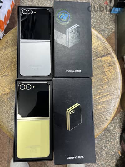 Galaxy Z Flip 6 256/12G Silver Gold جديد بضمان الوكيل