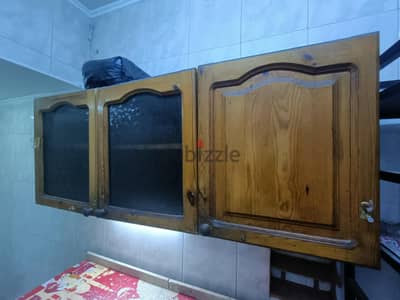 مطبخ خشب عرض ١٥٠ سم مستعمل ٣ قطع